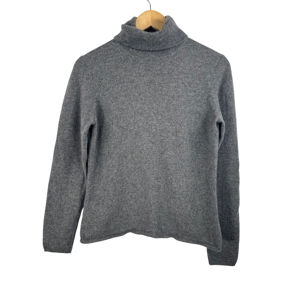 Charter Club Turtleneck Sweater sz M Grey 100% Cashmere 2-Ply Knit Pullover